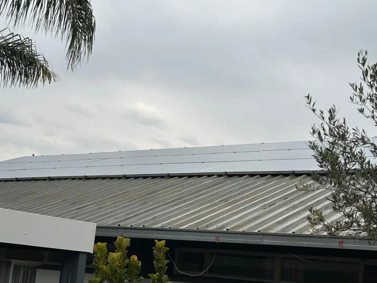 HelioClean team cleaning solar panels at SAVF Susan Strijdom Home in Colbyn, Pretoria
